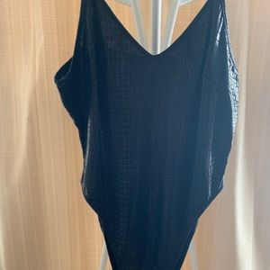 Shein Black snakeskin body suit